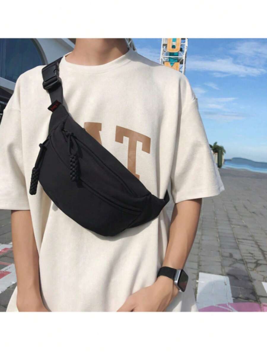 1pc Unisex Shoulder Bag Sling Crossbody Backpack Hiking Waist Pack Multipurpose Sling Bag, Mini Crossbody Bag Small Casual Waterproof Phone Chest Bag, Fashionable Large Capacity Black Crossbody Chest Pack Pouch Waterproof Backpack Belt Bag - Black - View 1