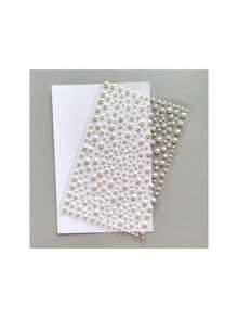 Conjunto com 3 peças, total de 975 peças de adesivos de pérola branca e strass com diamantes, 3 mm, 4 mm, 5 mm e 6 mm, adesivo de pérola e diamante em plástico ABS, enfeite 3D para maquiagem, cabelo, rosto, unhas, acessórios, presentes, material escolar, volta às aulas