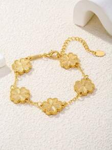 1 pièce Bracelet à trèfle à quatre feuilles chanceux élégant pour femme, bracelet en cristal guérisseur pour la guérison de l'énergie spirituelle, convient pour un port quotidien, cadeau idéal pour la petite amie, l'épouse ou la partenaire