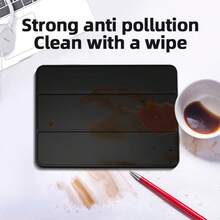平板电脑保护壳适用于 iPad 10、iPad Pro 11 英寸 2020/2021/2022、iPad 7/8/9 10.2 英寸、iPad Air 11 英寸 (M2) 2024,超薄轻巧智能保护套,带自动睡眠/唤醒功能、三折支架、蜂巢式通风 (黑色) - 黑色 - 查看 8