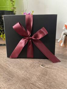 Gift Box With Satin Ribbon 16x14x4 FOR JEWELRY, WEDDING PARTY, ANNIVERSARY, SOUVENIRS - Color caoba - Ver 2