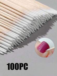 100pcs Ultra-Fine Disposable Nail Cleaning Sticks With Sharp Tip For Precision - Pack Of Small-Tip Wooden Toothpick-Style Sticks For Nail Care