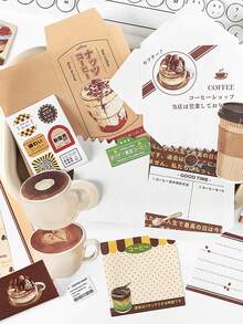 1 包什锦日式新鲜食物和咖啡主题纸质贴纸、剪贴簿/日记/DIY 装饰用品、学校用品、返校 - 彩色 - 查看 7