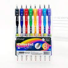 1pc High-Quality Colorful Retractable Ballpoint Pen, Suitable For Art Students, Painting, Journaling, 12/8/6/4 Color Options, Watercolor Pen, DIY Planner & Drawing, Large Capacity Colored Pen, Marker Pen - (Classic) Click Gel Pen - View 18