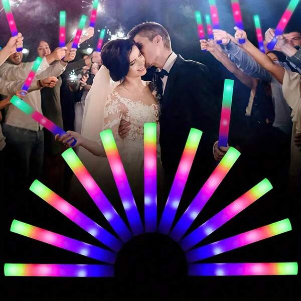 20/24/30/42/50 piezas Palos de espuma con LED, palos luminosos para decoración de fiestas, palos luminosos con luces de colores intermitentes, palos luminosos para Navidad, bodas, cumpleaños, conciertos, festivales, discotecas de Año Nuevo, fiestas de graduación y carnavales de Halloween