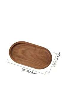 1pc Wooden Bowl, Creative Walnut Wooden Fruit Bowl With Handle, Wooden Cartoon Snack Tray