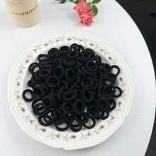 500pcs/Set High Elastic Black Simple Versatile Cute Hair Scrunchies, Mother's Day Gift Hair Ties Ponytail Holders Hair Elastics Hair Rope