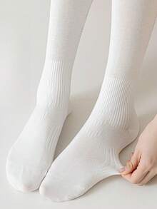1/2/3/5双女士长袜白袜子夏季袜子运动压缩袜女士专业运动健身袜透气瑜伽小腿棉袜及膝袜小腿袜紧身裤袜适合跑步、跳绳、骑自行车和日常穿着。秋季