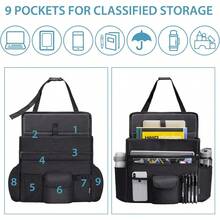 Car Front Seat Organizer Back Seat Storage With Adjustable Straps Truck Seat Organizers For Delivery Drive Office File Passenger Seat - Black - View 2