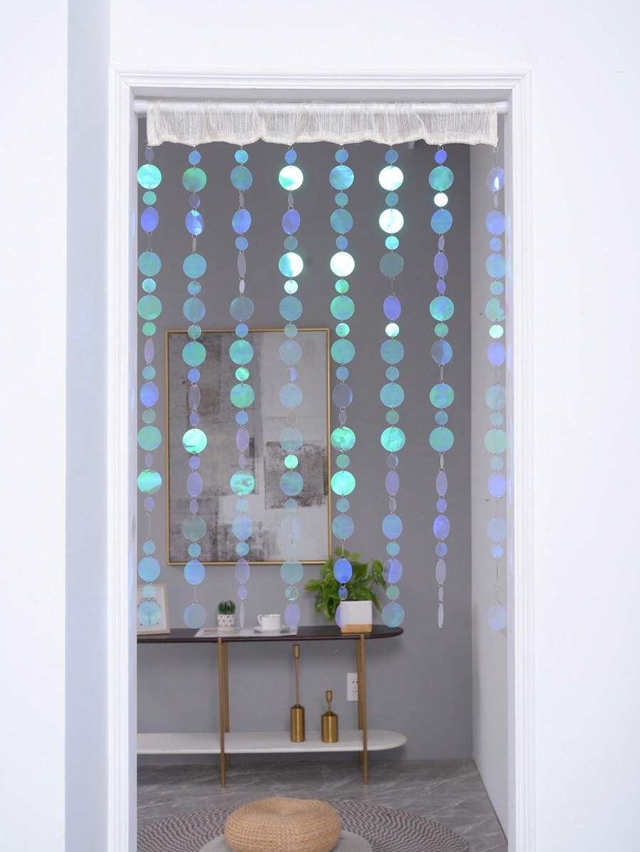 1 Set Multi-Color Gradient Radiant Sequin Door Curtains
