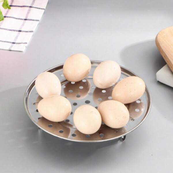 1 Stück multifunktionaler hoher Fuß Lotus Dampfgarer Ständer Küche Edelstahl ausziehbarer Dampfgareinsatz, wasserdichter Heizlochaufsatz Dampfgartablett Outdoor-Kochgeschirr