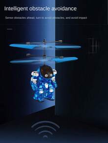 1 件遥控智能感应机器人玩具，防摔材质，红外感应遥控器，儿童礼物遥控机器人，塑料飞行玩具手势感应飞行机红外互动益智玩具带 LED 灯，适合男孩女孩（有无遥控版，手工喷漆可能有不均匀，手工测量尺寸可能有轻微偏差）