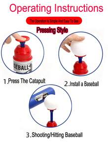 1 Set de juego de béisbol infantil, que incluye 1 bate de béisbol retráctil y 1 máquina lanzadora, equipado con 3 pelotas. Un juguete interactivo familiar para jugar dentro y fuera, herramienta de entrenamiento de béisbol, juguetes deportivos para interiores y exteriores, adecuado para juegos familiares en interiores, exteriores y durante viajes. Un regalo divertido de juguete de béisbol para niños para usar al aire libre.