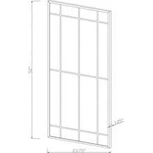 Annetta Rectangular Glass Window Pane Wall Mirror In Black - Black - View 2
