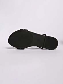 Sandale de vară pentru femei, cu strasuri și dantelă, casual, plate, cu croială largă, mărime Plus - alb - Vizualizare 7