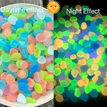 2025 Best-Selling New 50/100/200pcs Colorful Luminous Pebbles, Bright Glow Stones For Aquarium Landscaping/ Road Decoration Glowing Pebbles