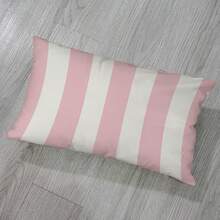 2pcs Modern Pink And White Striped Pillow Covers, 30x50cm, Soft Polyester Waist Cushion Case With Zipper, Washable, Decorative Pillowcase Suitable For Various Room Types - Single-Sided, No Insert - Pink - View 4
