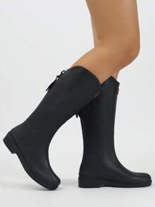 Women Fashion Simple Versatile Tall Rain Boots, Waterproof Anti-Skid Durable Outdoor Shoes, Kitchen Work Rubber Boots