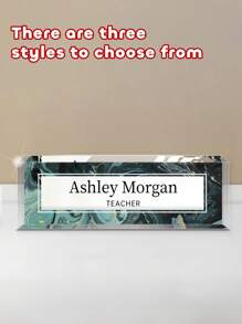 1pc Customized Desk Name Plate, 20*6*1.5cm, Acrylic Material, Multiple Styles Available, Support Customization Of Name/Text/Font/Color On Various Desk Plate Designs, Highly Transparent, Suitable As Personalized Appreciation Gift For Teachers, Bosses, Doctors, Managers, And As Desk Decor For Employees And Students Back To School