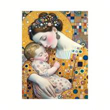 Set di ricamo di diamanti 5D a tema del bacio dorato di Gustav Klimt, artigianato fai-da-te per decorazione domestica, regalo, stile anime, ricamo a mosaico a tutto tondo con punto croce