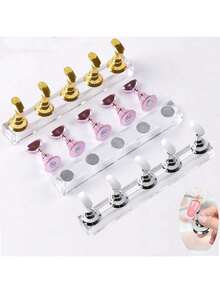 1Pc/2Pcs Acrylic Nail Display Stand Nail Practice Holder Magnetic Nail Practice Stand Fingernail DIY Nail Stand For False Nail Manicure Tool Salon Use - Multicolor - View 1