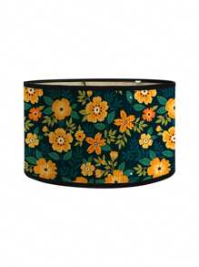 1 Stück handgemachter Bambuslampensch irm im Bohemien-Stil, bedruckter Blumenlampensch irm, abnehmbarer Bambuslampensch irm