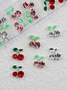 30 Pezzi Decorazioni per unghie in 3D a forma di ciliegie, cristalli per unghie, glitter per unghie, strass in stile Kawaii, diamanti, cristalli per realizzare creazioni di gioielleria e decorazioni per unghie fai-da-te, ideale per manicure e arte di unghie, stile premium in metallo Y2K, set di accessori per unghie