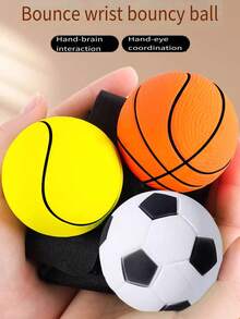 Wrist Bounce Ball With Rope, Elastic Swing Ball Stress Relief Toy - Multicolor - View 5