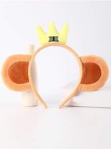 Faixa de Cabelo com Orelhas de Macaco Banana Fofa, Presilha de Cabelo em Formato de Macaco Cartoon, Lavagem Facial, Super Fofa e Engraçada, Acessório de Cabelo