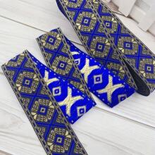 3.3cm Width Vintage Embroidered Lace Trim Ribbon Geometric Retro Pattern For DIY Clothing Bags Curtain