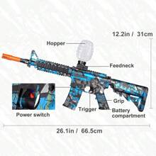 Elektryczny pistolet-zabawka M416 z żelowymi kulkami, szybko ładujący się, w żywych kolorach, letnia zabawka wodna na zewnątrz, idealna na imprezy przy basenie, bitwy na podwórku i rodzinną zabawę zespołową (bez żelowych kulek w zestawie)