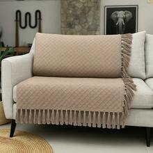 Boho Modern Geometric Braided Shawl Blanket Rustic Bedspread 1.60M X 1.60M - Cát - Xem 5