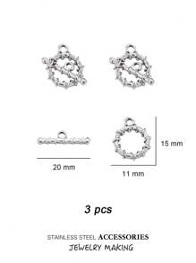 3 Stücke/Set Edelstahl Toggle OT Verschlüsse, Haken Schnallen Verbinder, Silber und Gold für Armband, Halsketten Herstellung, Herz, rund und andere Formen, 18 Karat Gold Schmuck, Accessoires, Halsketten Verlängerung, Schmuckherstellung, Armband Werkzeug, Kleinigkeiten, Anhänger für Schmuckherstellung, Bastelzubehör, Halsketten Verlängerung, Armband Verlängerung, Anhänger für Schmuckherstellung, Schmuck Zubehör & Komponenten, Schmuckherstellung Verschlüsse & Haken
