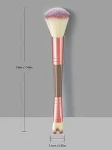 Pędzel do różu z podwójnym zakończeniem, pędzel do konturowania, pędzel do rozświetlacza z miękkim włosiem, mostek do nosa w kształcie litery U, pędzel do rozświetlacza do cieni, narzędzie do makijażu, pędzel do podkładu, pędzel do korektora, pędzel do różu, pędzel do konturowania, pędzel do różu, pędzel do bronzera, pędzel do pudru, pędzel do podkładu, pędzel do różu - Brązowy - Zobacz 4