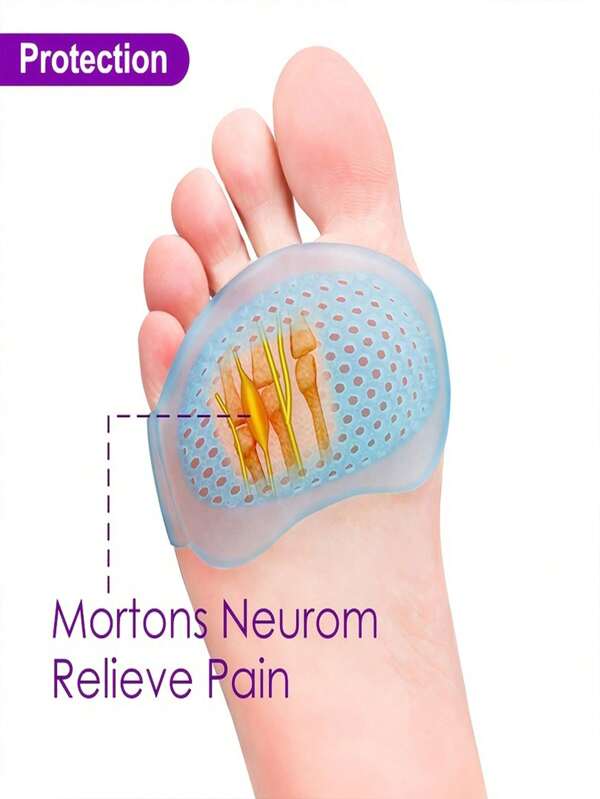 2pcs/1pc Metatarsal Pads, Unisex Foot Care Tools, Forefoot Shaping Tool, Silicone Anti-Friction Pads, Breathable For Travel, Camping, Outdoor Sports, Daily Use