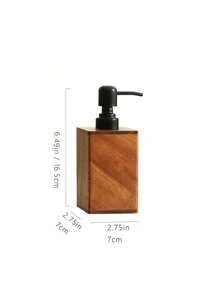 LEEAN Vintage Wooden Soap Dispenser, Solid Wood Outer Frame Bottle With Black Pump , 7 Oz/17 Oz Refillable Liquid Hand Soap Dispenser Bottle For Liquid Lotion, Bathroom Kitchen Dish Soap Dispensers - Rust Brown - View 10