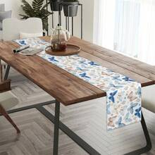 1 件蝴蝶图案桌旗，厨房餐厅装饰，适用于乔迁节日婚礼家居装饰