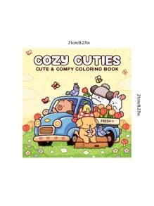 1pc Cozy Cuties : 52 Paga Coloring Book For Adults And Teens, Easy Colouring Book Super Cute Designs Of Cozy, Hygge Spaces For Relaxation (Cozy Spaces Coloring) .Back To School A Relaxing Gift For Friends, Couples, And Family 12 Color Marker Painting Kit (Default Without Pen) Set [Essential Hand Drawn] Suitable For Beginners, Sketching