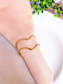 6 ou 12 Argola Porta Guardanapo Mesa Posta Minimalista Dourado Casamento