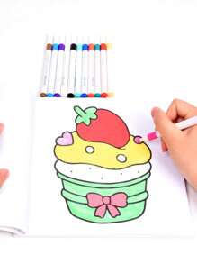 1pc Self Love :Easy 52pagaColoring Book For Adults And Teens, Colouring Book Super Cute Designs Of Cozy, Hygge Spaces For Relaxation (Cozy Spaces Coloring) .Back To School A Relaxing Gift For Friends, Couples, And Family 12 Color Marker Painting Kit (Default Without Pen) Set [Essential Hand Drawn] Suitable For Beginners, Sketching