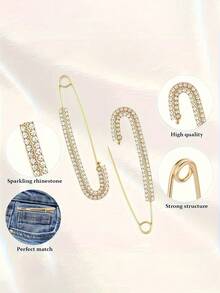 4 Stück elegante Strass Kragen Anstecknadel Dekoration - Oversized, perfektes Accessoire für Damen Strickjacken und Mäntel - einfaches, raffiniertes Design für den täglichen Gebrauch