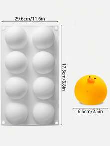 3D Sphere, High Cylinder, Half-Sphere Silicone Mold For Layered Coconut French Dessert Mousse Cake And Chocolate Baking - Silicone Ball Mold White - View 5