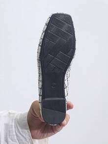 Women's Square Toe Low Heel Black & White Plaid Ballet Flats, Slip-On Comfortable Loafers, Casual, Spring/Summer Daily Wear, Office Commute, Random Black & White Pattern