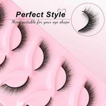 5 Pairs Of 12mm 3D Vivid Lashes, Foxy Cat Eye Anime Style Fluffy Mink Fur Look Cat Eye Long Curly Strip False Eyelashes Strip Lashes,Lashes,Eyelashes,Fake Lashes - Cat Eye Lashes - View 3