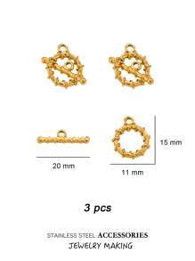 3 Stücke/Set Edelstahl Toggle OT Verschlüsse, Haken Schnallen Verbinder, Silber und Gold für Armband, Halsketten Herstellung, Herz, rund und andere Formen, 18 Karat Gold Schmuck, Accessoires, Halsketten Verlängerung, Schmuckherstellung, Armband Werkzeug, Kleinigkeiten, Anhänger für Schmuckherstellung, Bastelzubehör, Halsketten Verlängerung, Armband Verlängerung, Anhänger für Schmuckherstellung, Schmuck Zubehör & Komponenten, Schmuckherstellung Verschlüsse & Haken