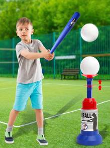 1 Set de juego de béisbol infantil, que incluye 1 bate de béisbol retráctil y 1 máquina lanzadora, equipado con 3 pelotas. Un juguete interactivo familiar para jugar dentro y fuera, herramienta de entrenamiento de béisbol, juguetes deportivos para interiores y exteriores, adecuado para juegos familiares en interiores, exteriores y durante viajes. Un regalo divertido de juguete de béisbol para niños para usar al aire libre.