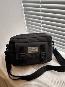 Casual One Shoulder Camera Bag, Portable Small Square Pouch, Convenient Storage Bag, Lightweight And Sling Design - Black - View 11