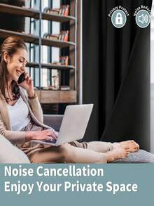 1pc Blackout, Heat Insulating Curtain Fabric - 99% UV-Resistant Polyester, Rod Pocket Hanging Style, Non-Bleachable Flat Woven, Bedroom Art Theme, Coated Blackout & Heat Insulating, Energy-Saving, Sound Absorbing - Ideal For Bedroom, Cabin, And School For Deep Sleep