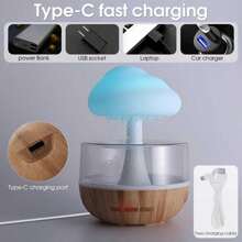 Rechargeable Energy Storage Color Cloud Humidifier, Cloud And Rain Diffuser, Raindrop Aroma Diffuser, 7 LED Lights, Droppable Essential Oil Diffuser, Rain Cloud Night Light, Used For Relaxing Room Decoration, Small Night Light, Sleep Light, Listening To The Sound Of Raindrops, Essential Oil Diffuser, Air Humidifier For Bedroom, Home, And Office
