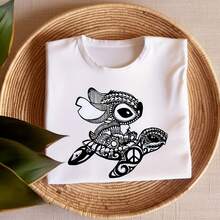 Stich Shirt, World Stitch Shirt, Stich Shirt Family, Funny Sketch Stitch Shirt, Love Stitch Shirt, Animal Kingdom Shirt - White - View 1